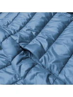 Světle modrá krátká dámská bunda s úpletovými stahovacími lemy (P22/P3-6636-30S)