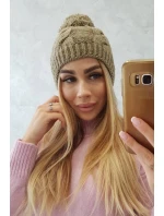 Fleecová čepice light khaki model 18750933 - K-Fashion Fleecová čepice light khaki model 18750933 - K-Fashion