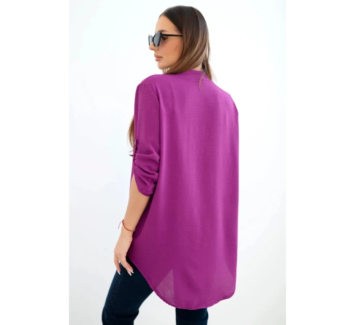 Blůzka s delšími zády tmavě fialová Blůzka s delšími zády tmavě fialová