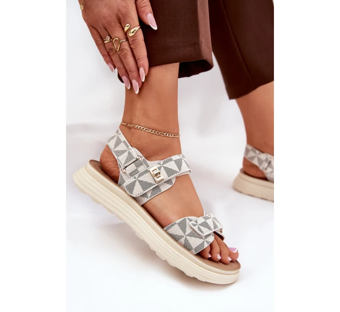 Dámské Sandały Z Materiálu Na Platformě Béžové Leriot Dámské Sandały Z Materiálu Na Platformě Béžové Leriot