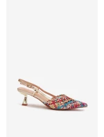 Dámské Plecione Sandály na podpatku vícebarevné Selinae Dámské Plecione Sandály na podpatku vícebarevné Selinae
