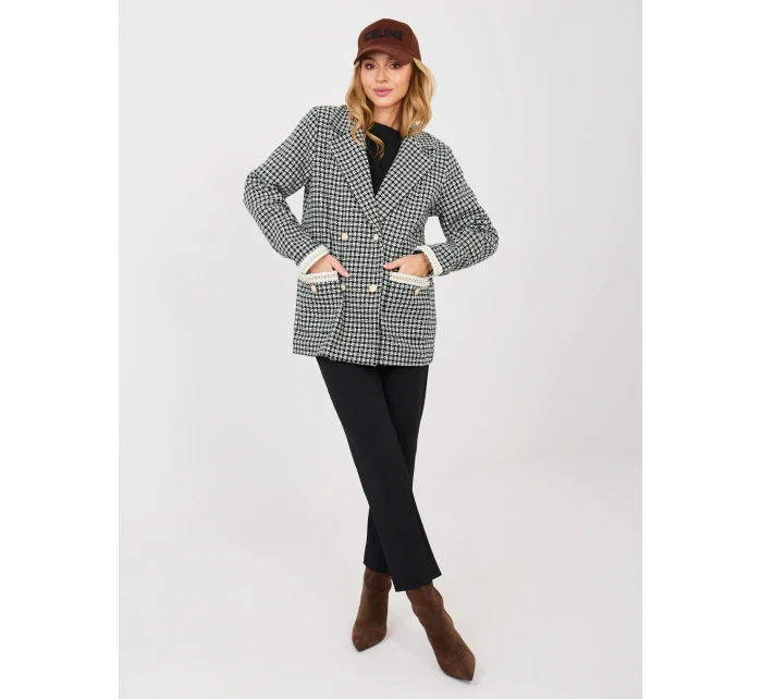 Marynarka LK MA model 21902628 czarno zielony - FPrice Marynarka LK MA model 21902628 czarno zielony - FPrice