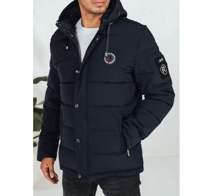 Pánská prošívaná zimní bunda s kapucí FashionStreet navy blue TX5054
