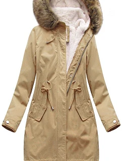 ZIMOWA DAMSKA PARKA Z I KAPTUREM BEŻOWA model 21242072 - Libland