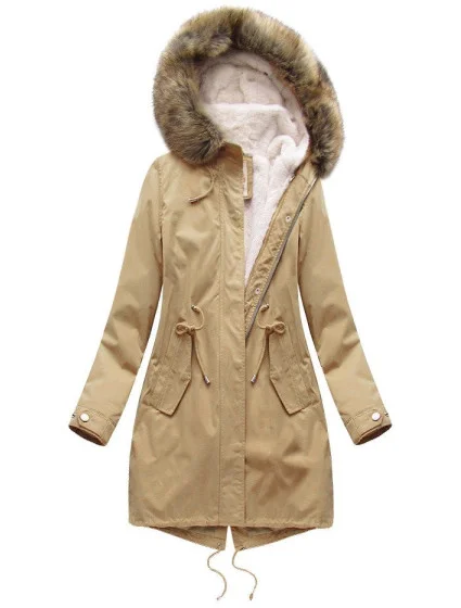 ZIMOWA DAMSKA PARKA Z I KAPTUREM BEŻOWA model 21242072 - Libland