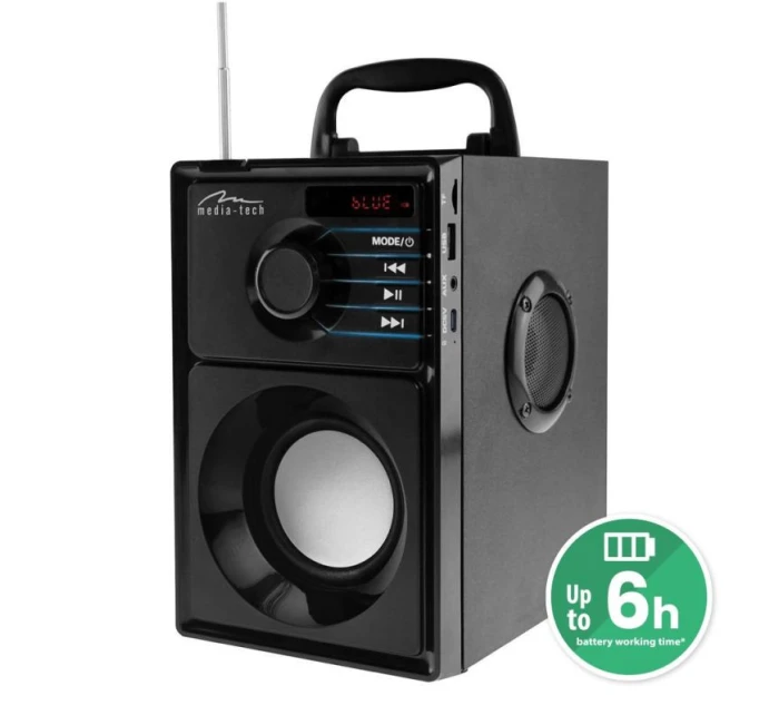 MEDIA-TECH BEZDRÁTOVÝ REPRODUKTOR BOOMBOX STŘÍBRNÝ 15W MRS MT3179
