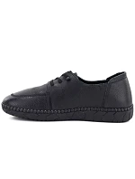 Pohodlné černé dámské kožené polobotky Jezzi model 22355132