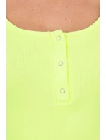 Šaty s knoflíkovým výstřihem žluté neonové