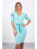 Šaty s křídly na ramenou mátové Šaty s křídly na ramenou mátové