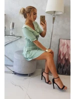 Tmavě mátové šaty do pasu Tmavě mátové šaty do pasu