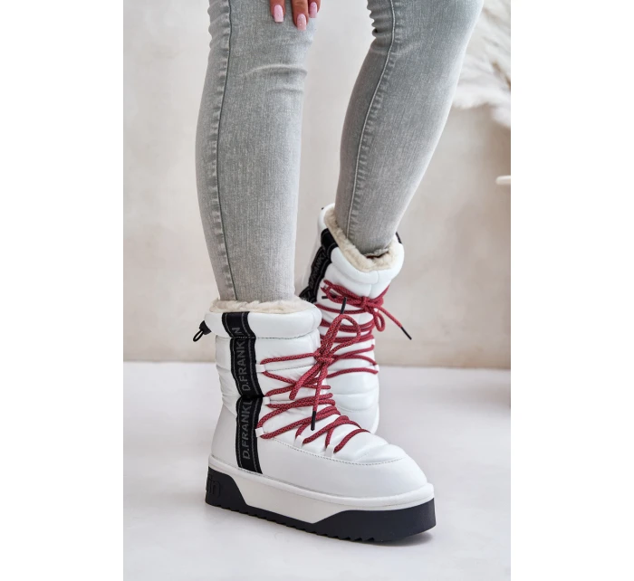 Dámské sněhule na tlusté podrážce veganské D.Franklin DFSH371007 bílé