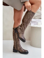 Zazoo 70141 Kožené dámské kozačky nad kolena hnědé Zazoo 70141 Kožené dámské kozačky nad kolena hnědé