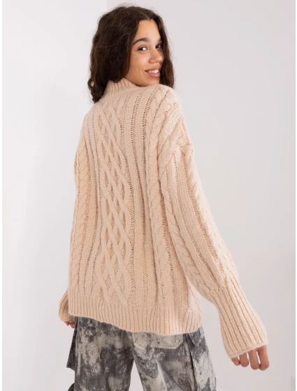 Sweter AT SW  jasny beżowy model 19018697 - FPrice