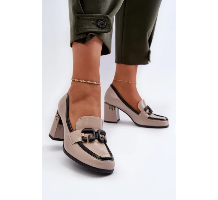 Dámské lodičky na vysokém podpatku Patent Béžová D&A
