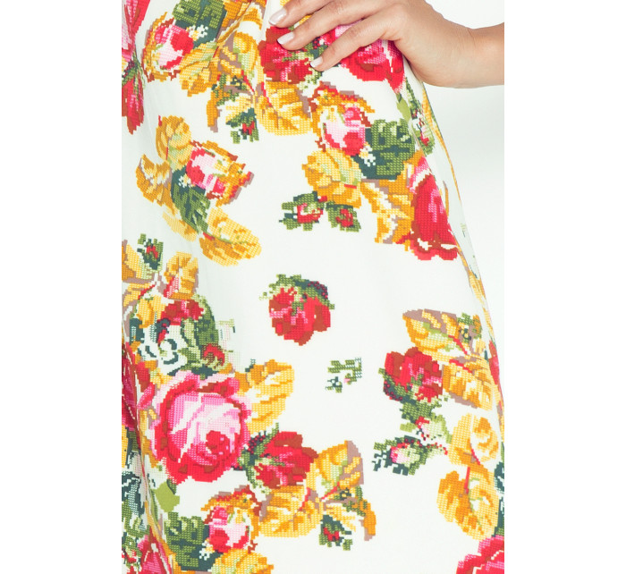 Dámské společenské šaty BLOSSOM s květovaným motivem krátké květované - Květovaná / L - Numoco