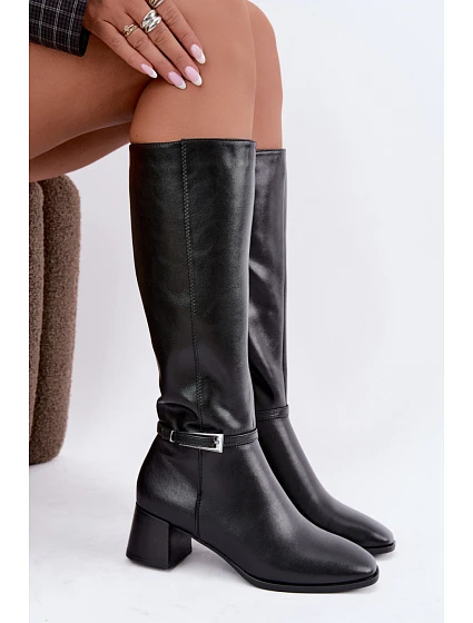 Kozačky na podpatku na zip model 232097 Step in style Kozačky na podpatku na zip model 232097 Step in style