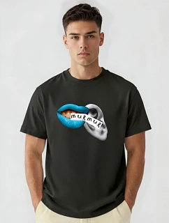 Tshirt męski oversize bawełniany z nadrukiem czarny model 22216228 - FashionStreet
