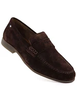 Pánské mokasíny Bugatti 311-AW660-1400-6100 z měkkého semiše v čokoládové barvě