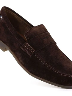 Pánské mokasíny Bugatti model 22072453 z měkkého semiše v čokoládové barvě