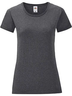 Fruit of the Loom Lady-Fit Iconic 150 T Dámské tričko 16.1432 dark heather grey