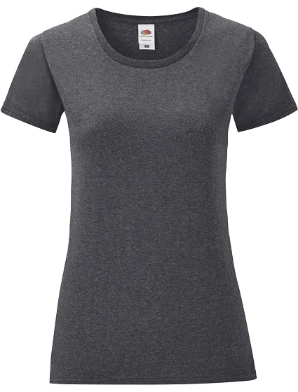 Fruit of the Loom Lady-Fit Iconic 150 T Dámské tričko 16.1432 dark heather grey Fruit of the Loom Lady-Fit Iconic 150 T Dámské tričko 16.1432 dark heather grey