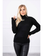 model 18745454 svetr s rolákem černý - K-Fashion
