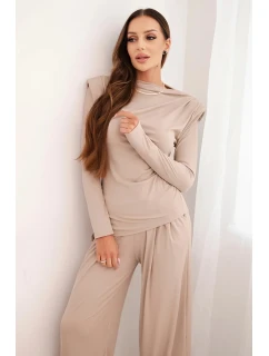 Dámský bavlněný komplet s a širokými kalhotami model 21472125 - K-Fashion
