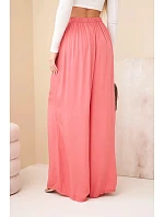 Dámské viskózové široké kalhoty s gumou v pase malinové Dámské viskózové široké kalhoty s gumou v pase malinové