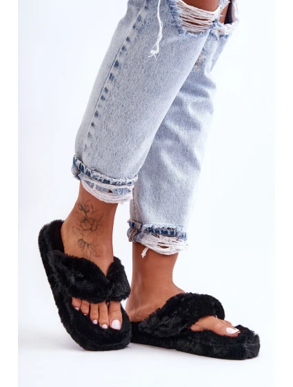 Dámské kožené pantofle Papcie černé Elma Dámské kožené pantofle Papcie černé Elma