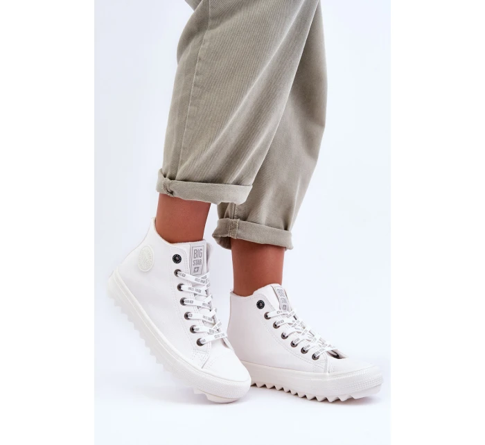 Dámské Tenisky Big Star Vysoké Zateplené Bílé GG274108