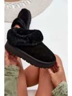 Kožené semišové sněhule dámské s kožešinou Černé model 21709719 - Boto Kožené semišové sněhule dámské s kožešinou Černé model 21709719 - Boto