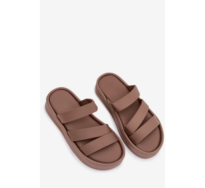 dámské sandály na platformě s pásky Khaki model 21943283 - Boto