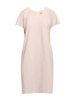 model 20966008 Šaty uvolněného střihu s výstřihem do V béžové - STYLOVE