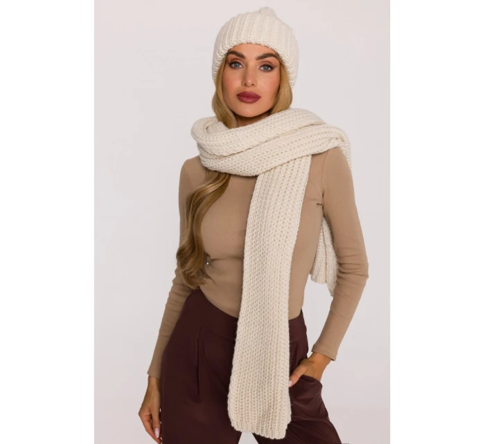 model 21417254 Žebrovaná šála ecru - Moe model 21417254 Žebrovaná šála ecru - Moe