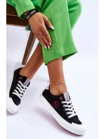 Dámské Cross Jeans Fabric Sneakers LL2R4044 Černé Dámské Cross Jeans Fabric Sneakers LL2R4044 Černé