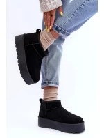 Dámské semišové boty na platformě černé Ninala