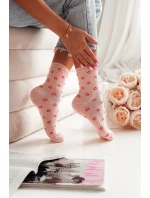 Skarpetki Damskie W Drobne Kwiatuszki Brzoskwiniowe Skarpetki Damskie W Drobne Kwiatuszki Brzoskwiniowe