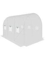 SKLENÍK ZAHRADNÍ TUNEL 200X300X200CM PE KONSTRUKCE BÍLÁ OCEL