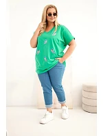 Dámská bavlněná halenka Plus Size s model 22185743 zelená - K-Fashion Dámská bavlněná halenka Plus Size s model 22185743 zelená - K-Fashion