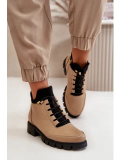 Nízké dámské boty z ekologické kůže béžové model 21668889 - Boto