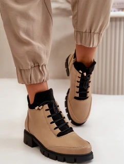 Nízké dámské boty z ekologické kůže béžové model 21668889 - Boto