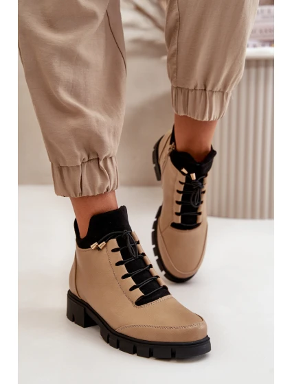 Nízké dámské boty z ekologické kůže béžové model 21668889 - Boto Nízké dámské boty z ekologické kůže béžové model 21668889 - Boto