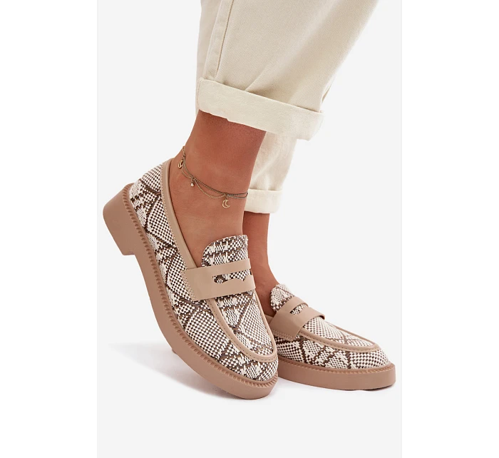 Dámské vzorované béžové mokasíny Barisa