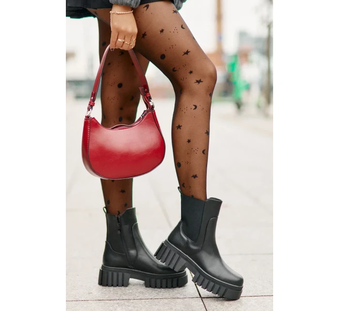 Kotníkové boty Chelsea zateplené na zip S.Barski Černé Kotníkové boty Chelsea zateplené na zip S.Barski Černé