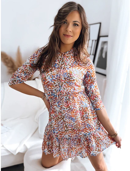 Dámské šaty KIARA EY2249 hnědo-modré - FashionStreet