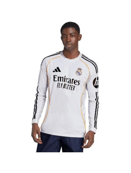 Pánské tričko adidas Real Madrid 25/26 Home s dlouhým rukávem bílé JN8884 pánské