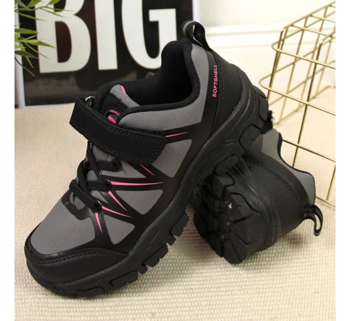 American Club Jr AM902A šedé trekové boty na suchý zip