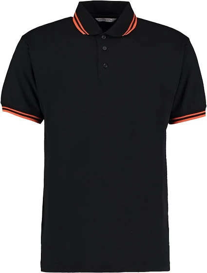 Kustom Kit KK 409 Pánské kontrastní piqué polo 43.0409 black/bright orange Kustom Kit KK 409 Pánské kontrastní piqué polo 43.0409 black/bright orange