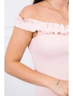 Španělské šaty s volánky pudrově růžové Španělské šaty s volánky pudrově růžové