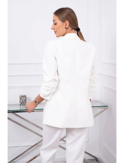 Elegantní souprava saka a kalhot v barvě ecru